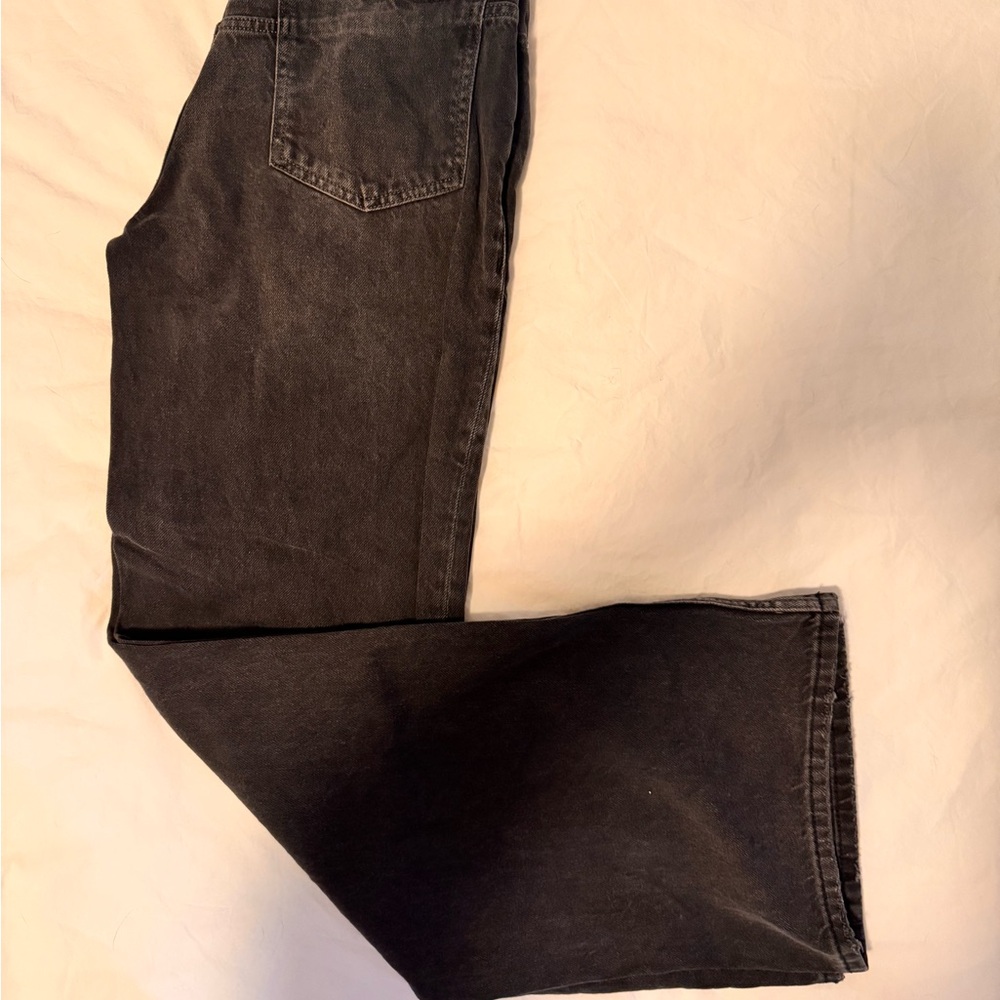 Free People Tinsley high rise baggy straight leg jeans. Black size 27
